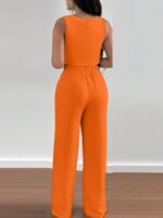 Compleu Zendra Portocaliu format din Top si Pantalon - imagine 2