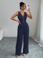 Compleu Nacesia Bleumarin format din Vesta si Pantalon - imagine 3