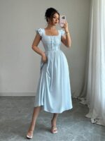 Rochie Midi Sorina Bleu - imagine 3