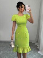 Rochie Scurta Camelia Verde Deschis