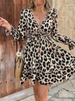Rochie Scurta Seraphina cu Print Leopard