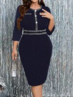 Rochie Scurta Onur Bleumarin - Marimi Mari