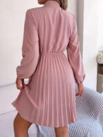 Rochie Scurta Andres Roz Pudra Plisata - imagine 2