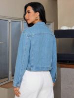 Jacheta Dama Alvina din Denim - imagine 2