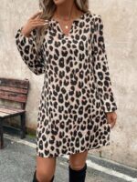 Rochie Scurta Lora cu Print Leopard
