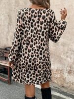 Rochie Scurta Lora cu Print Leopard - imagine 2