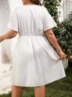 Rochie Scurta Angelina Alba - Marimi Mari - imagine 2