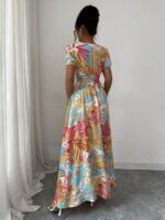 Rochie Lunga Albertine cu Print Multicolor - imagine 2