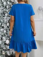 Rochie Midi Lily Albastra - Marimi Mari - imagine 2
