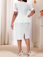 Compleu cu Fusta Midi Afrodite Alba - imagine 2