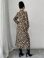 Rochie Midi Mirela cu Print Leopard - imagine 2