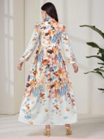 Rochie Lunga Hansa Alba cu Print Multicolor - imagine 2