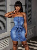 Rochie Scurta Alice din Denim