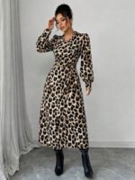 Rochie Midi Mirela cu Print Leopard