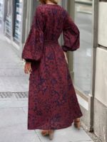 Rochie Midi Zanna Grena cu Print Albastru - imagine 2