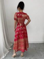 Rochie Lunga Malissa Rosie cu Print Auriu - imagine 2