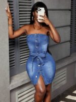 Rochie Scurta Alice din Denim - imagine 3
