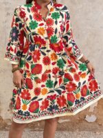 Rochie Scurta Petunia Multicolora - Marimi Mari