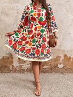 Rochie Scurta Petunia Multicolora - Marimi Mari - imagine 3