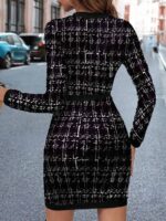 Rochie Scurta Tabita Neagra cu Print Alb - imagine 2