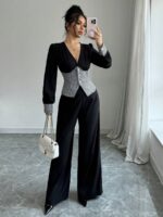 Compleu cu Pantalon Nicka Negru - imagine 3