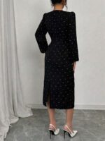 Rochie Midi Edithe Neagra cu Buline Albe - imagine 2