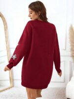 Rochie Scurta Ella Grena cu Paiete - imagine 2