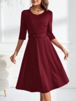 Rochie Midi Palmas Grena