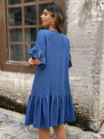 Rochie Scurta Adie Albastra - Marimi Mari - imagine 2