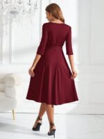 Rochie Midi Palmas Grena - imagine 2