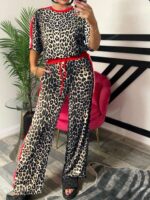 Compleu Aniss cu Print Lopard format din Bluza si Pantalon - imagine 3