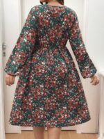 Rochie Scurta Septima Verde Inflorata - Marimi Mari - imagine 2