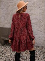 Rochie Scurta Agavye Rosie cu Print Negru - imagine 2