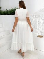 Rochie Lunga Agota Alba - Marimi Mari - imagine 2
