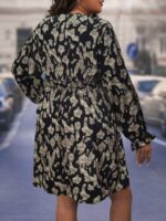 Rochie Scurta Madlen cu Print Leopard - Marimi Mari - imagine 2