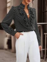 Bluza Dama Rikka Neagra cu Buline Albe