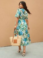 Rochie Midi Vladina Multicolora - Marimi Mari - imagine 2