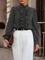 Bluza Dama Rikka Neagra cu Buline Albe - imagine 3