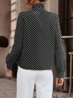 Bluza Dama Rikka Neagra cu Buline Albe - imagine 2