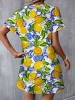 Rochie Lunga Ditte Alba cu Print Lamai - imagine 2