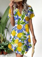 Rochie Scurta Attiny Alba cu Print Lamai