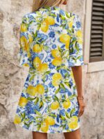 Rochie Scurta Narajia Alba cu Print Lamai - Marimi Mari - imagine 2
