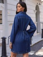 Rochie Scurta Menala din Denim - imagine 2