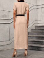 Rochie Lunga Calina Bej Deschis - imagine 2