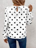 Bluza Dama Madalina Alba cu Buline Negre - imagine 2
