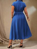 Rochie Midi Fanja Albastra - Marimi Mari - imagine 2