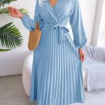 Rochie Lunga Emma Bleu Plisata