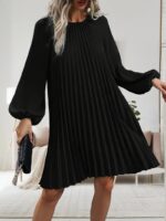 Rochie Scurta Imma Neagra Plisata