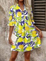 Rochie Scurta Bonita Alba cu Print Lamai - Marimi Mari - imagine 3