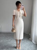 Rochie Midi Herta Crem